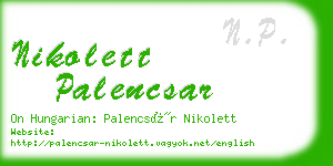 nikolett palencsar business card